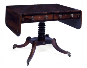 A Regency Brass Inlaid Rosewood Sofa Table
